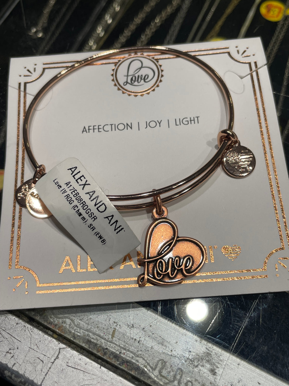 Alex and Ani Rose Gold Tone Love Bracelet - New with tags & gift box