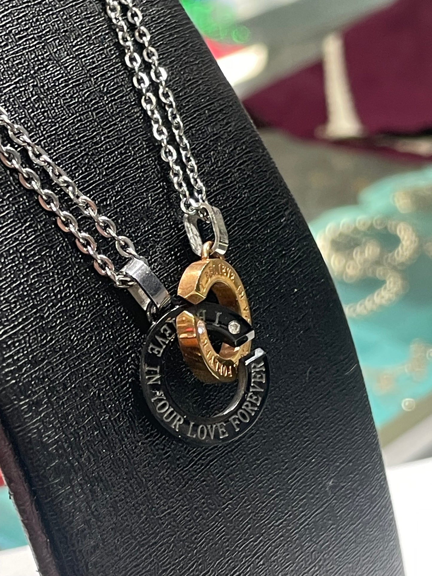 Stainless Steel I believe in your love forever Tri Color Splittable Necklace