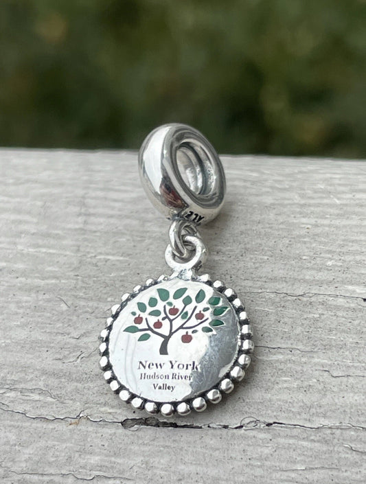 Pandora Hudson Valley New York Exclusive Upstate NY apple tree logo charm