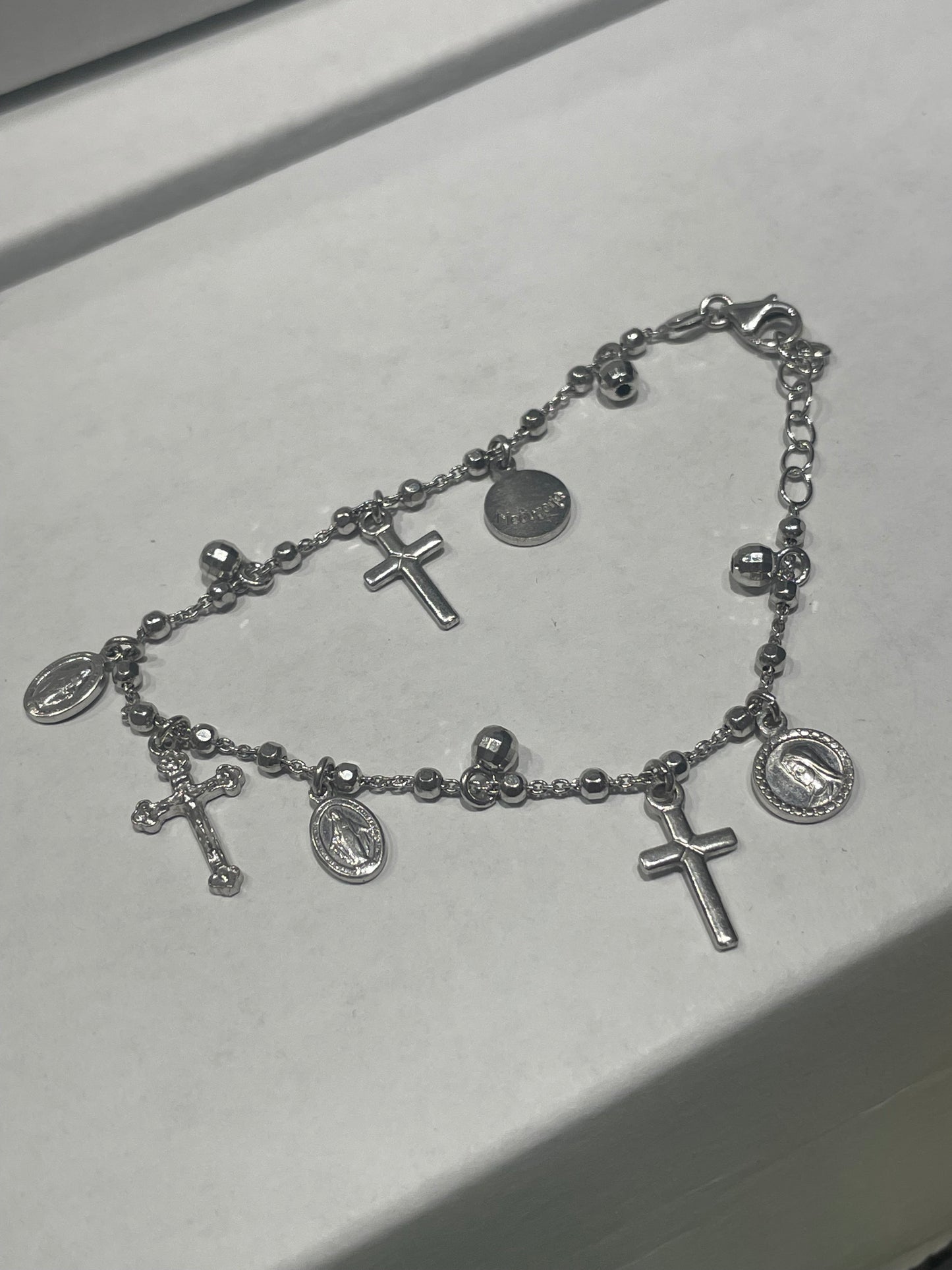 Designer Medjugorje 925 Sterling Silver Rosary Bracelet