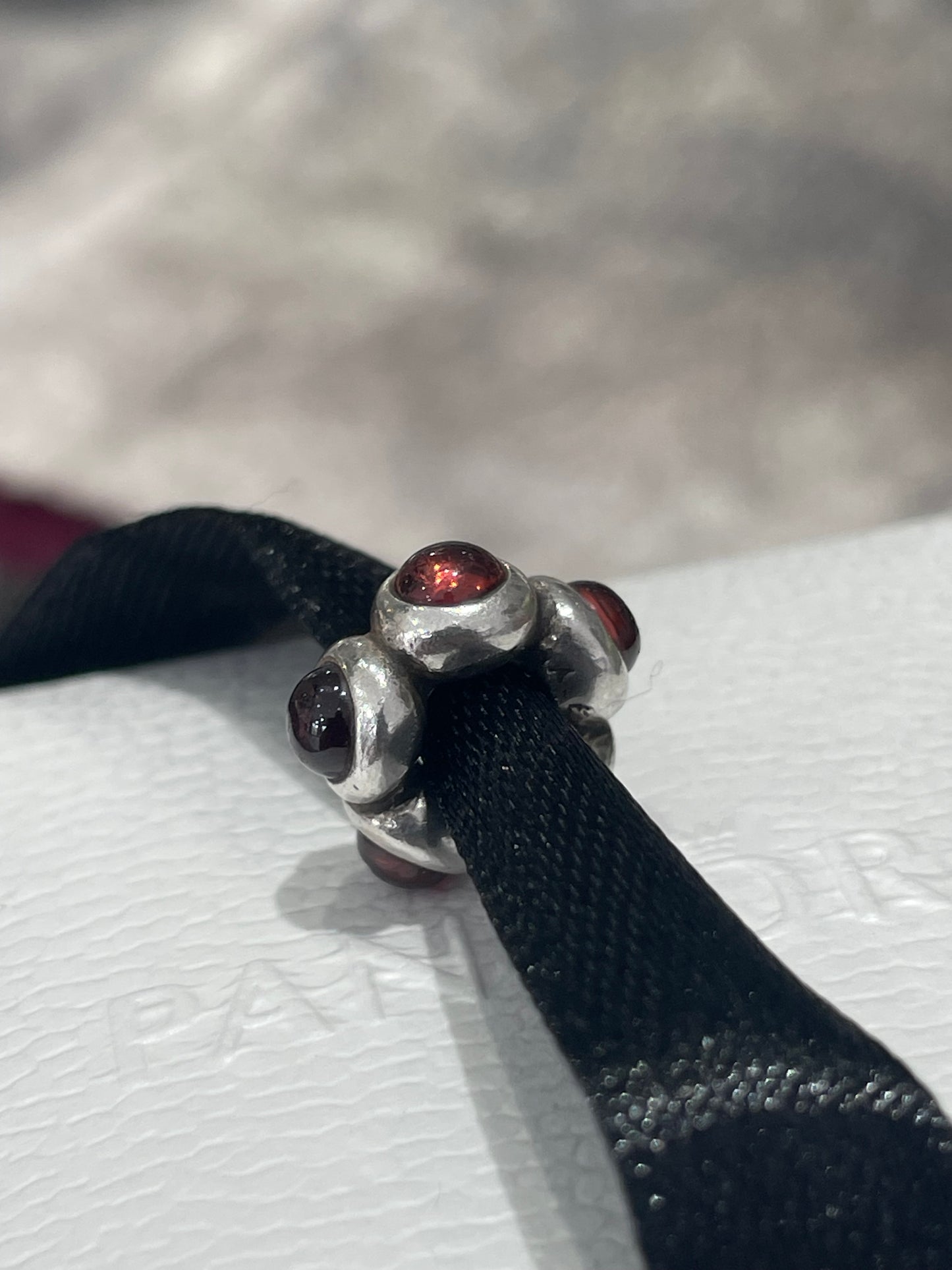 Retired Pandora Garnet Stone Spacer Charm 790538GR