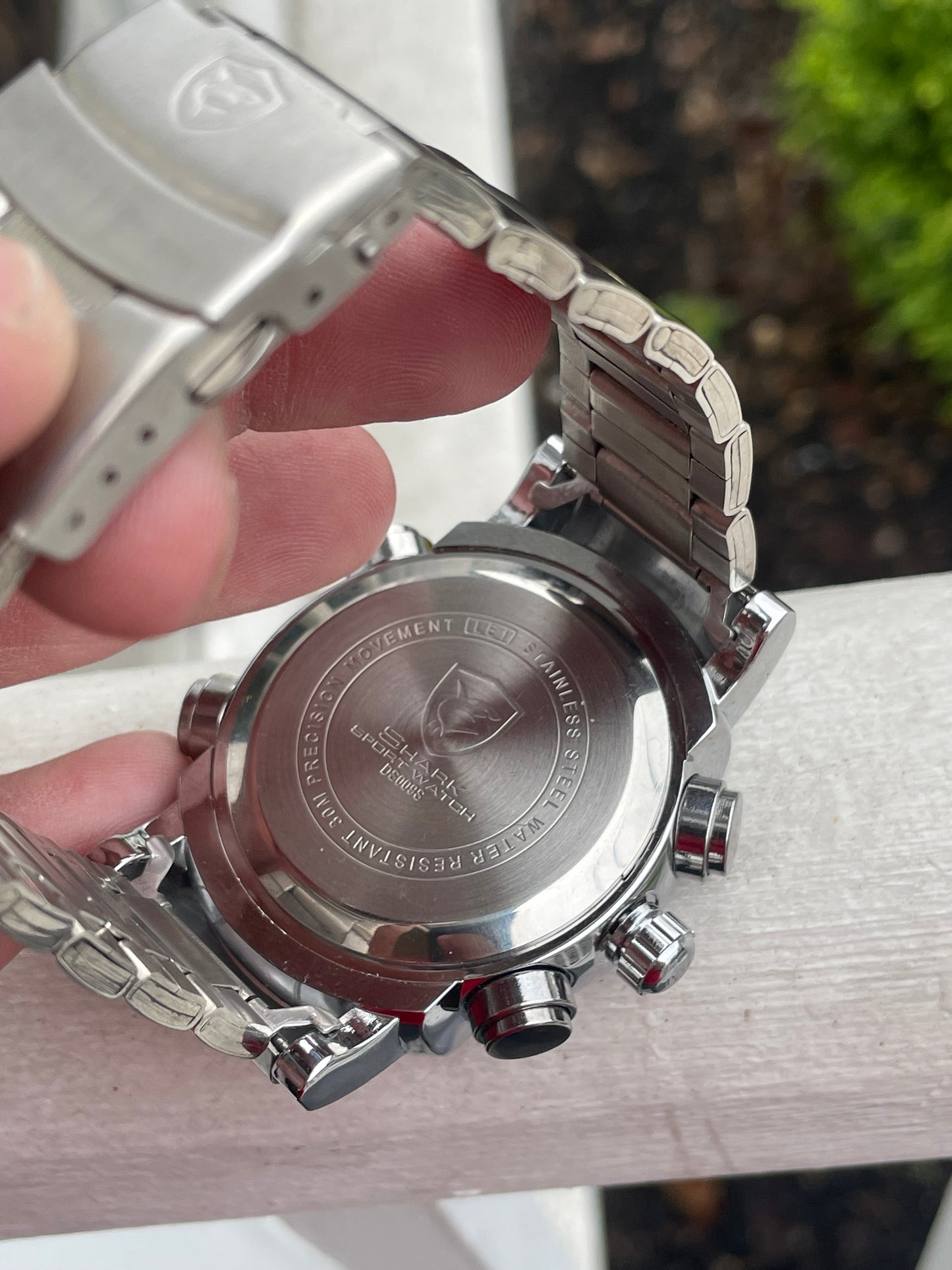 Men’s Stainless Steel Shark LED Sport Watch