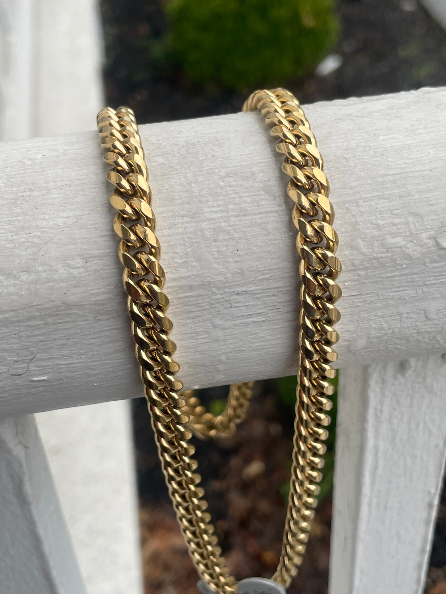 Stainless Steel Gold Plated Miami Cuban Link Necklace 23”