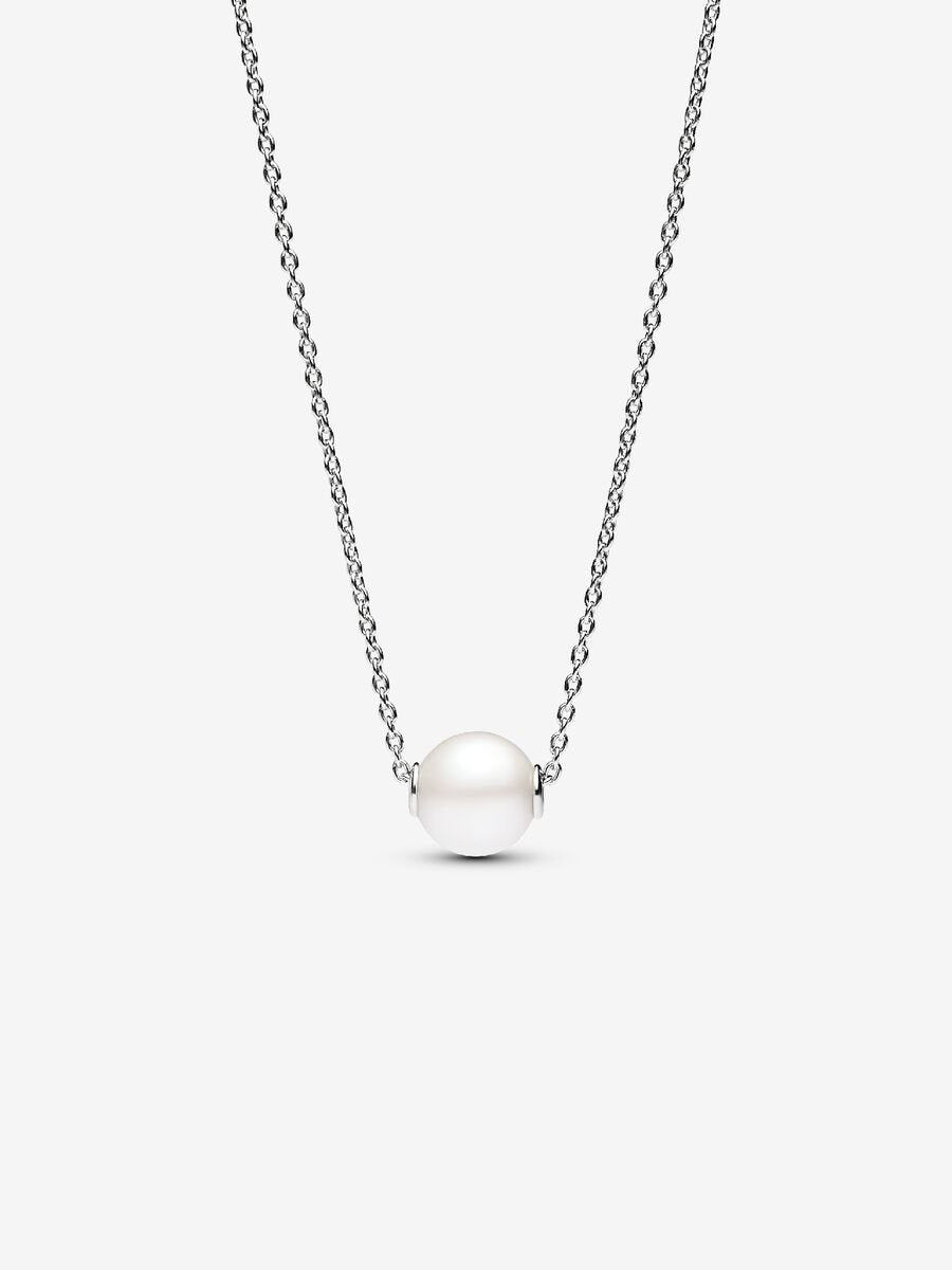 Pandora Treated Freshwater Cultured Pearl Collier Sterling Silver Necklace 393167C01-45