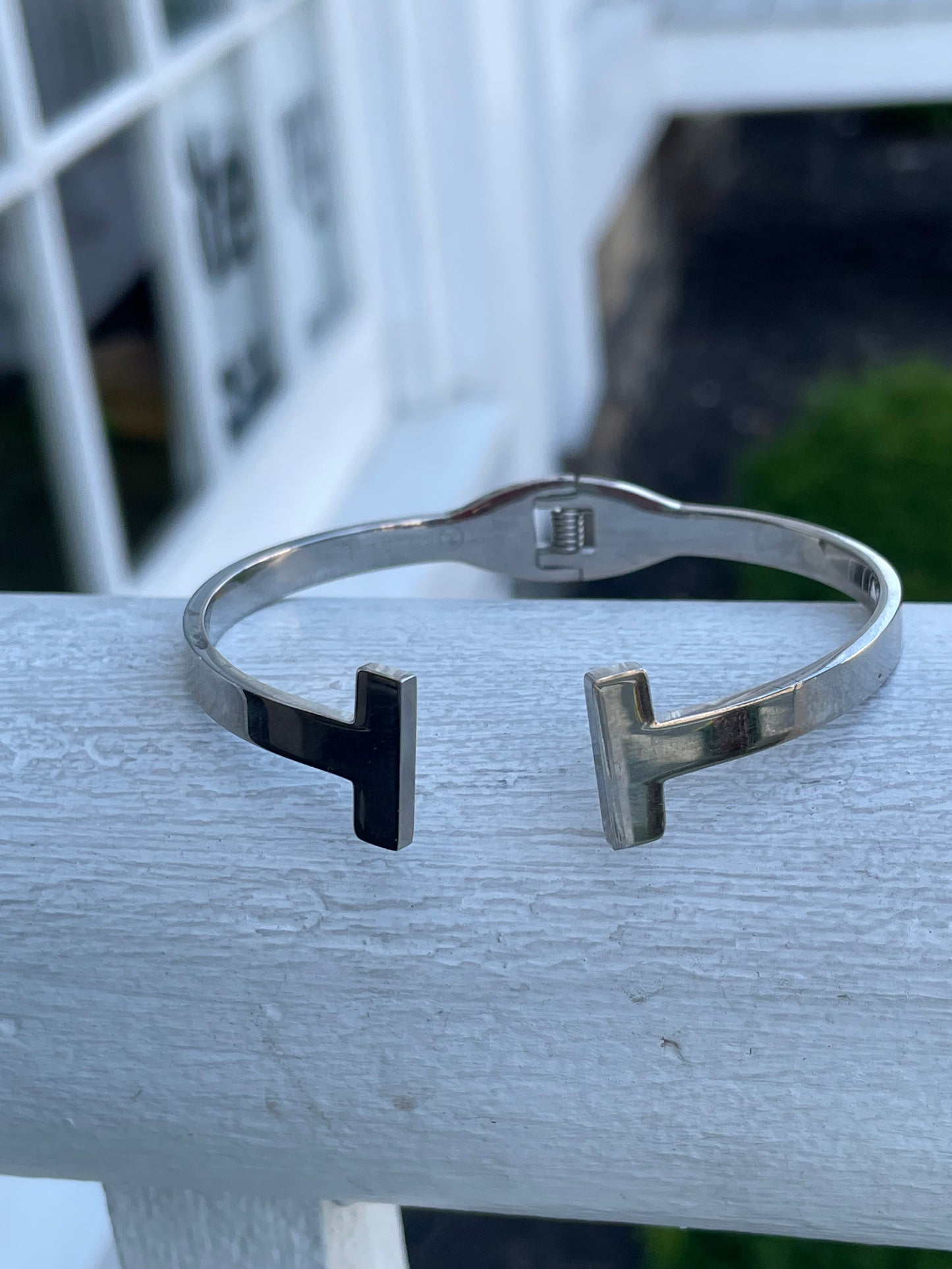 Stainless Steel Tiffany & Co Style T Bar Cuff Bracelet