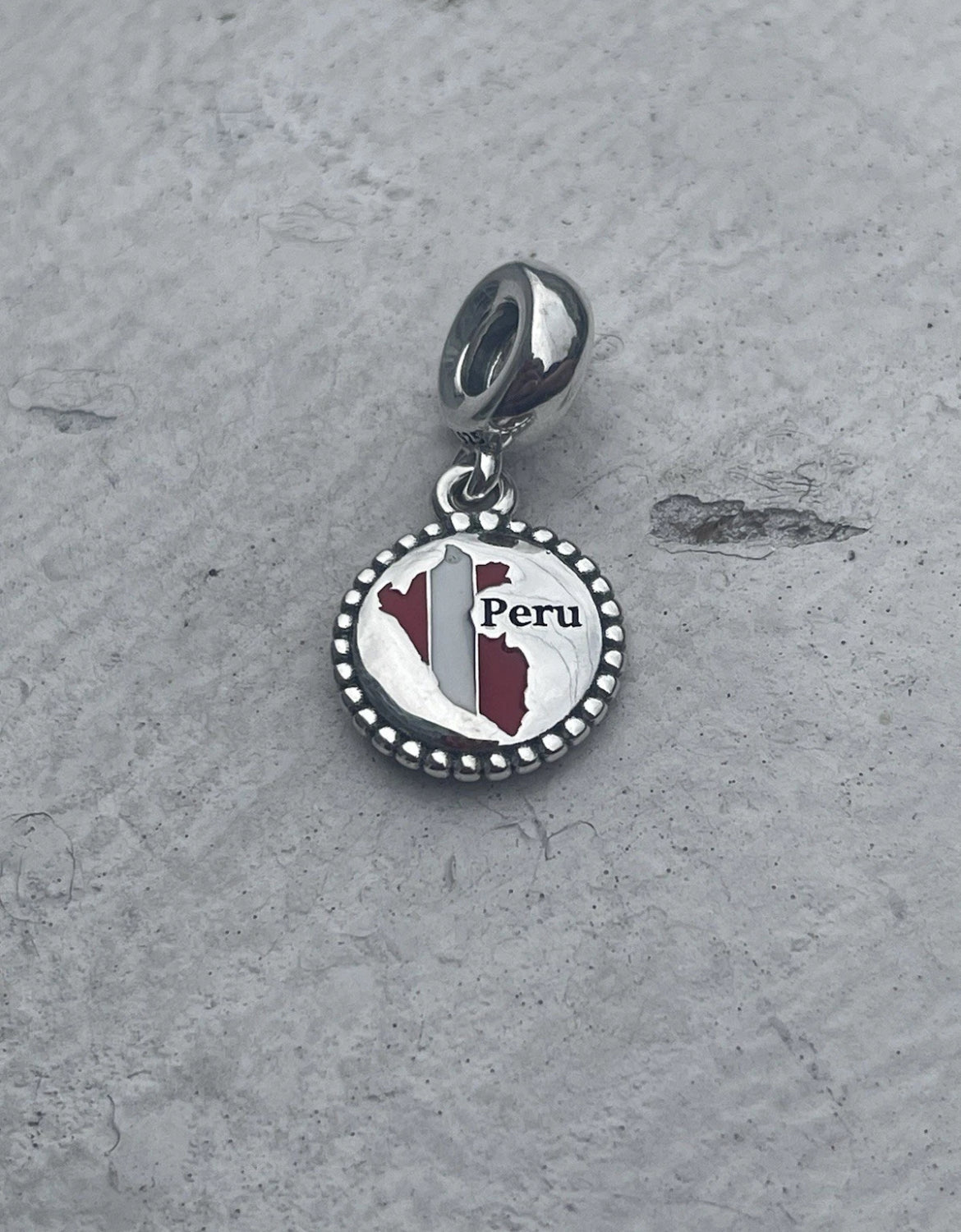 Pandora Peru Country Exclusive Map Flag Travel Dangle Charm