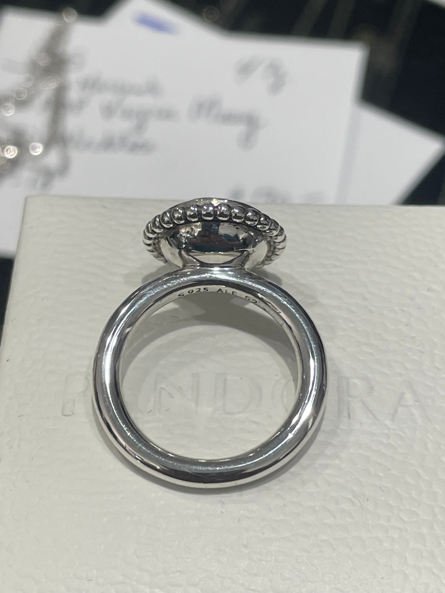 Retired Pandora Autumn Sky Ring Green Amethyst Size 6