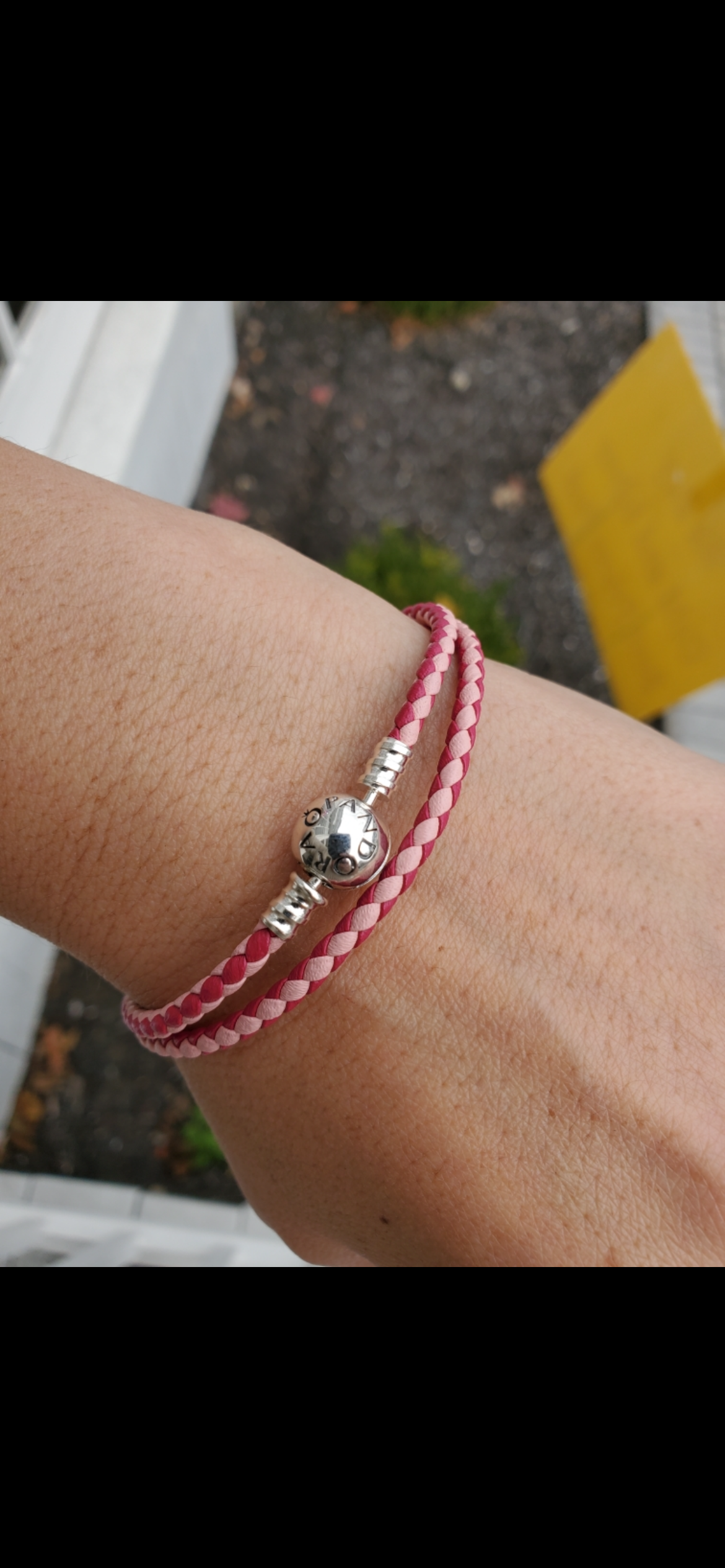 Pandora Woven Double Leather Pink Mix Bracelet 590747CPMX-D2