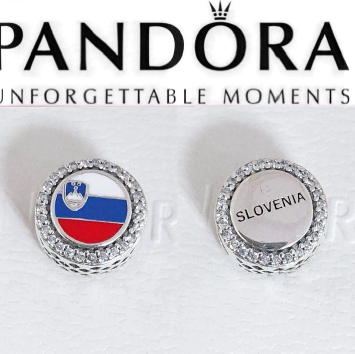 Pandora Slovenia Exclusive Country Flag Round Signet Charm