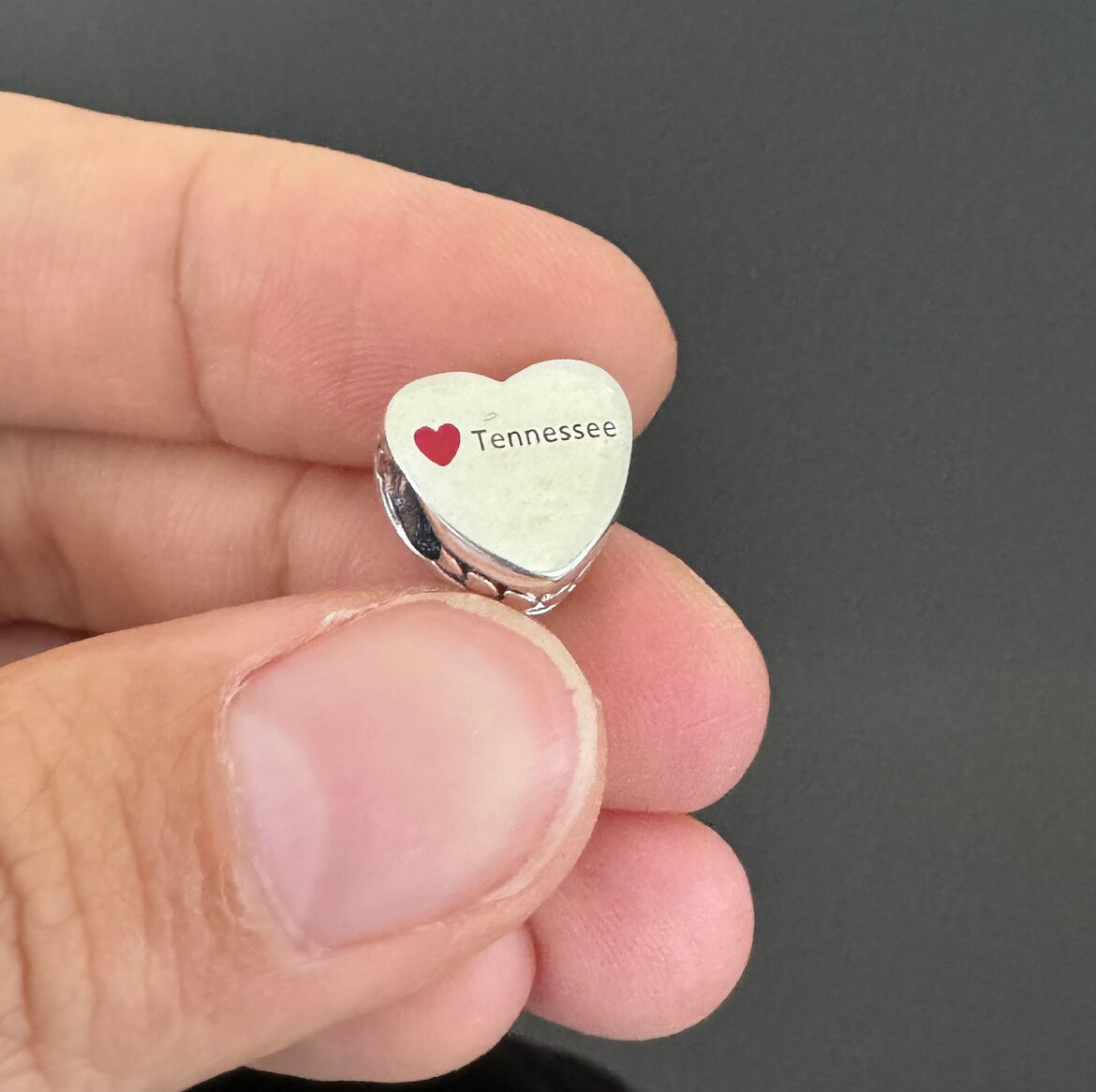 Rare Pandora State of Tennessee Exclusive Heart Flag Charm