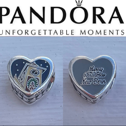 Pandora New Bern North Carolina State Exclusive Travel Destination Christmas Heart Charm