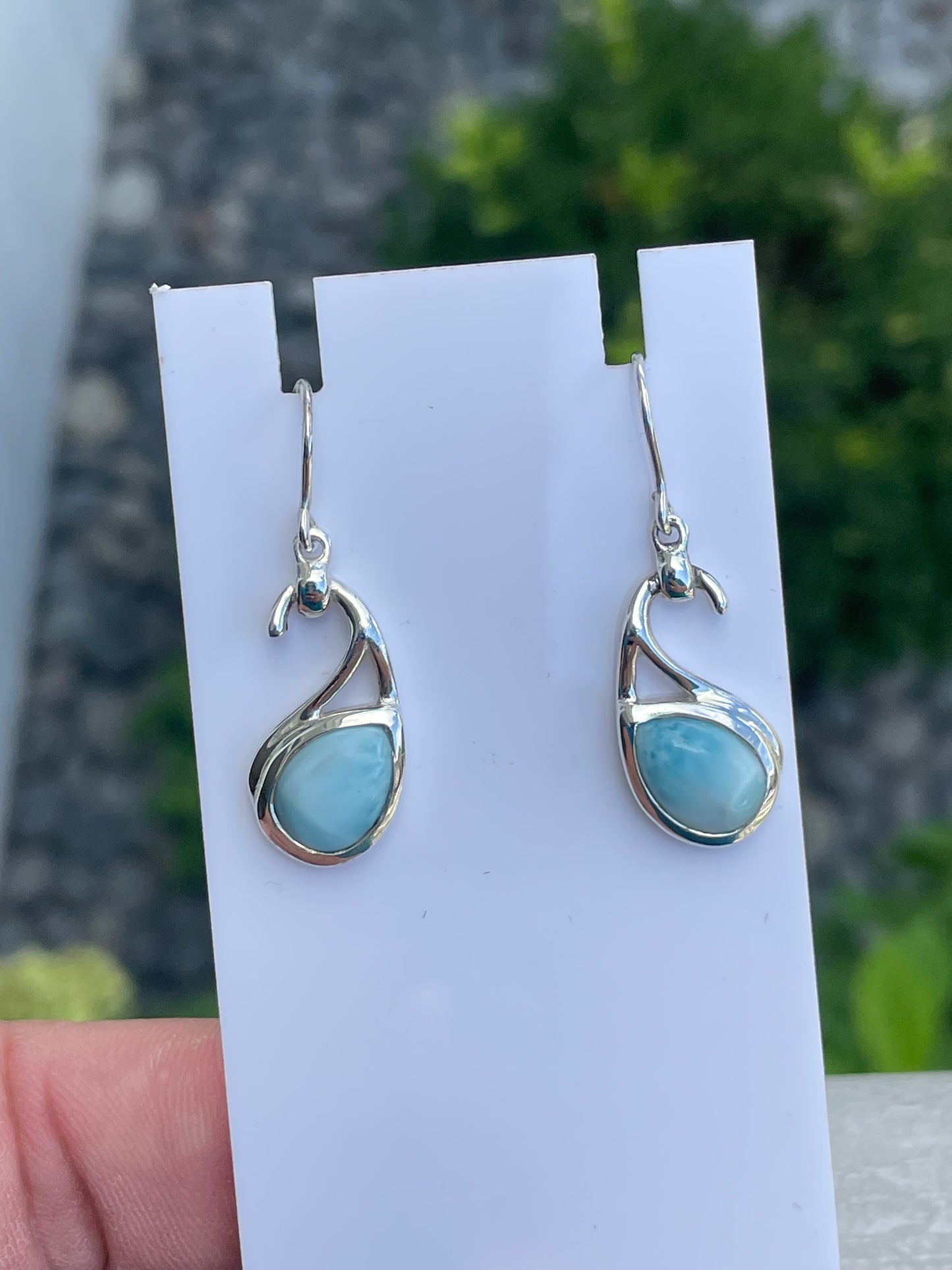 925 Sterling Silver Larimar Dangle Earrings