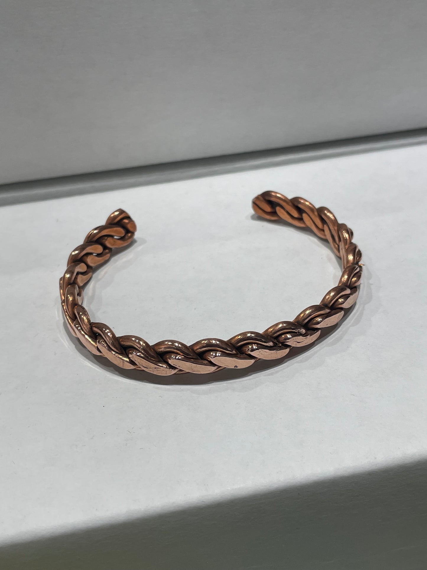 Pure Copper Braided Cuff Bracelet Open Size