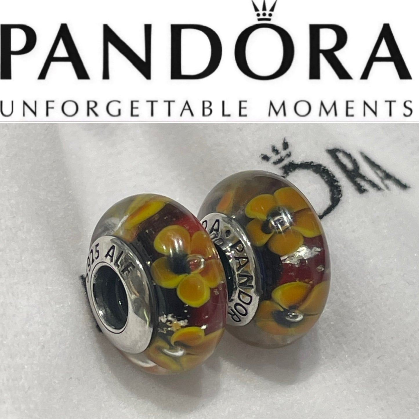 Pandora Matching Midnight Garden Stroll Murano Charms