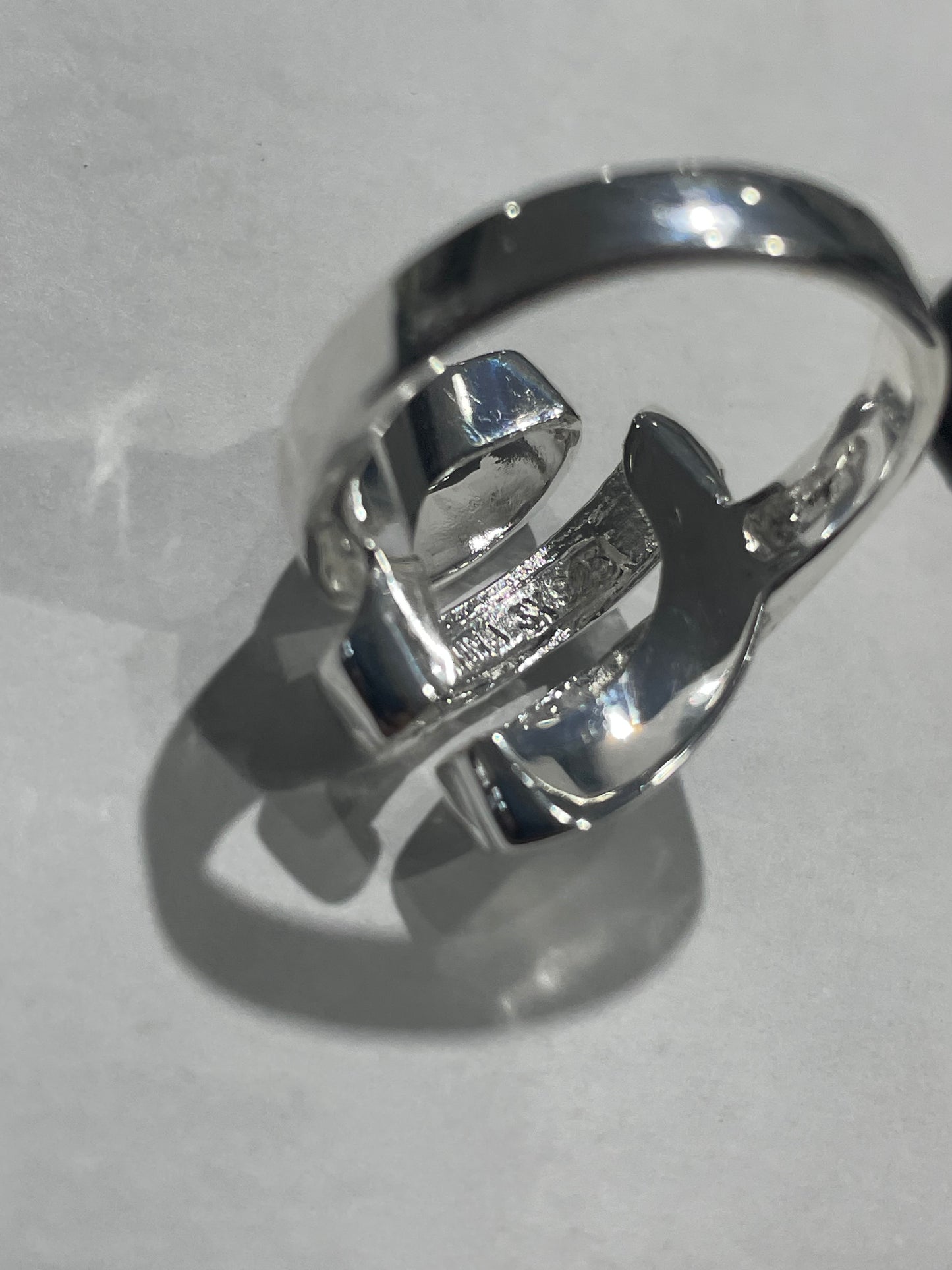 925 Sterling Silver High Polished Modernist Abstract Ribbon Cluster Ring Size 10