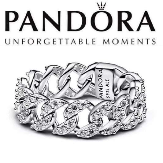 Pandora Sparkling Cuban Link Ring