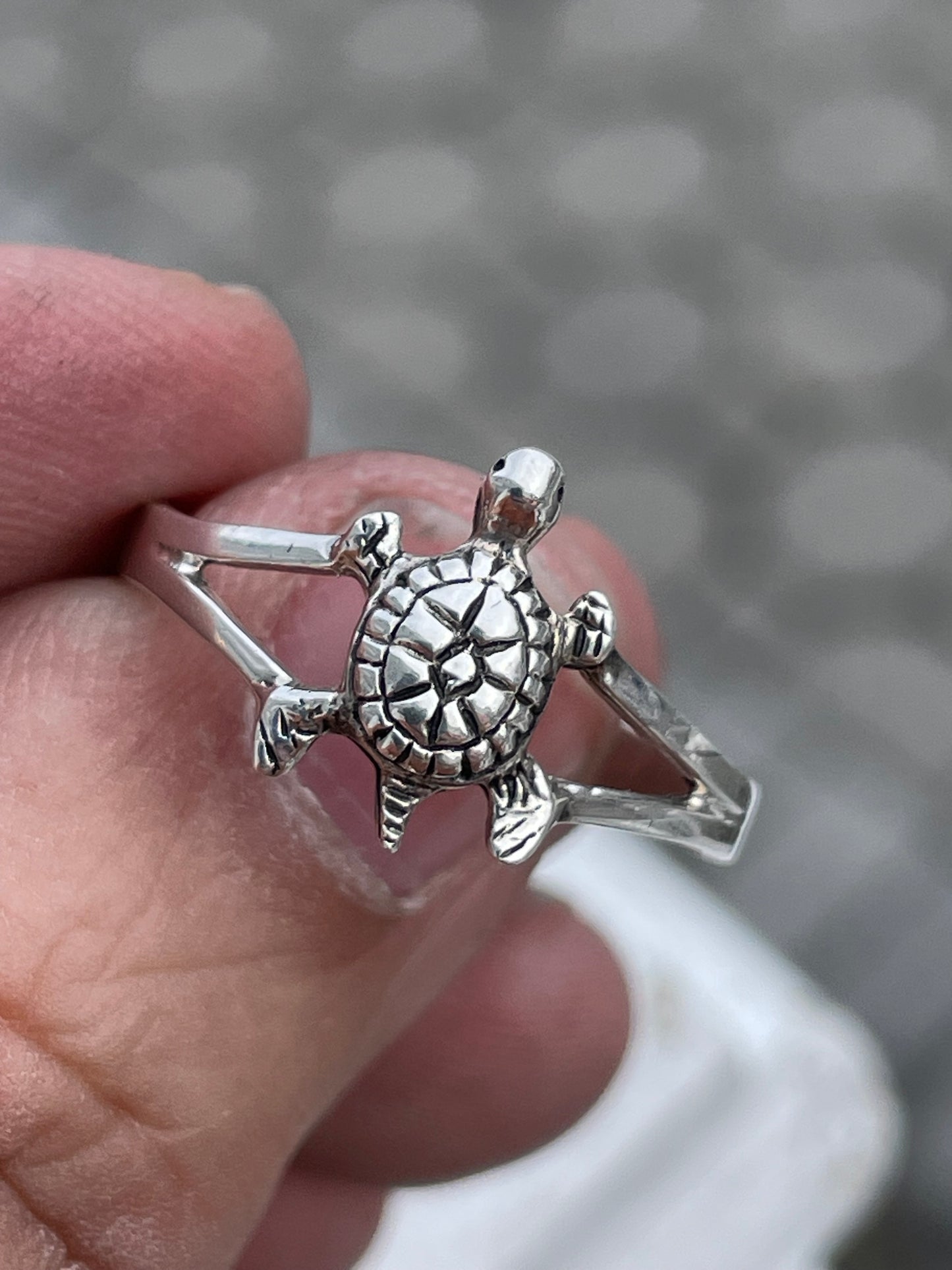 925 Sterling Silver Cute Turtle Ring Size 11