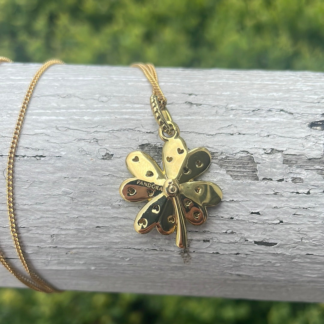 Pandora Shine Lucky 4 Leaf Clover Necklace