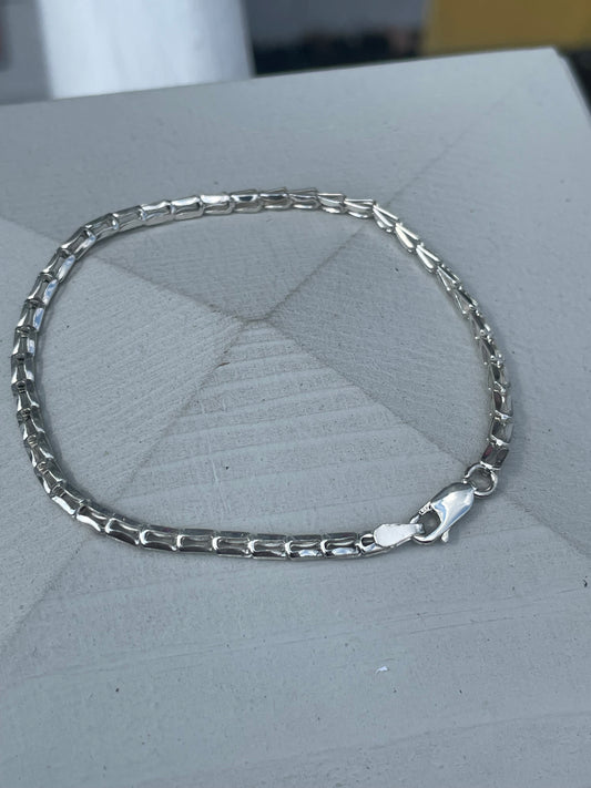 925 Sterling Silver Empire Link Bracelet 7”