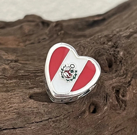 Pandora Peru Country Exclusive Heart Flag Travel Charm