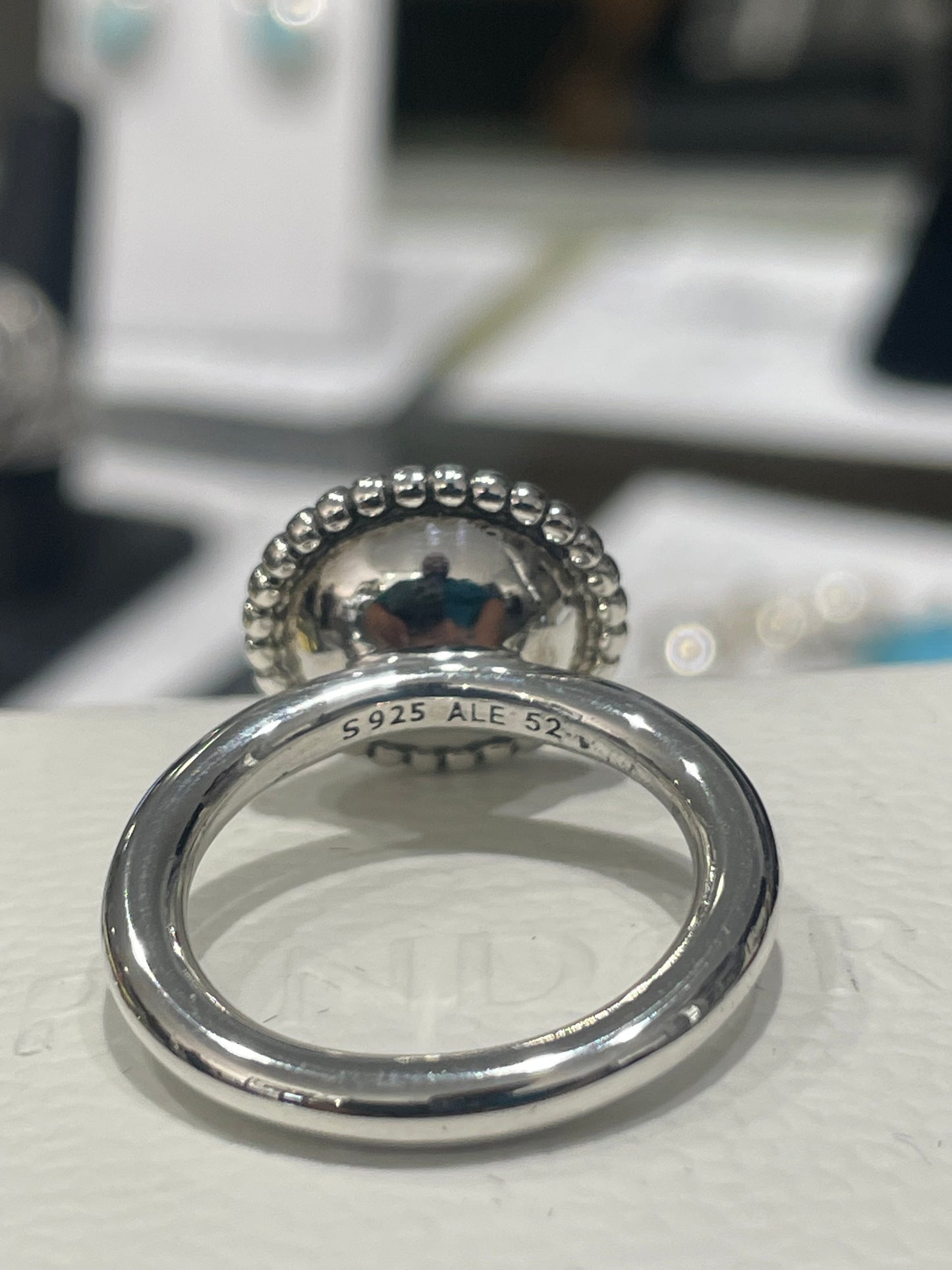 Retired Pandora Autumn Sky Ring Green Amethyst Size 6