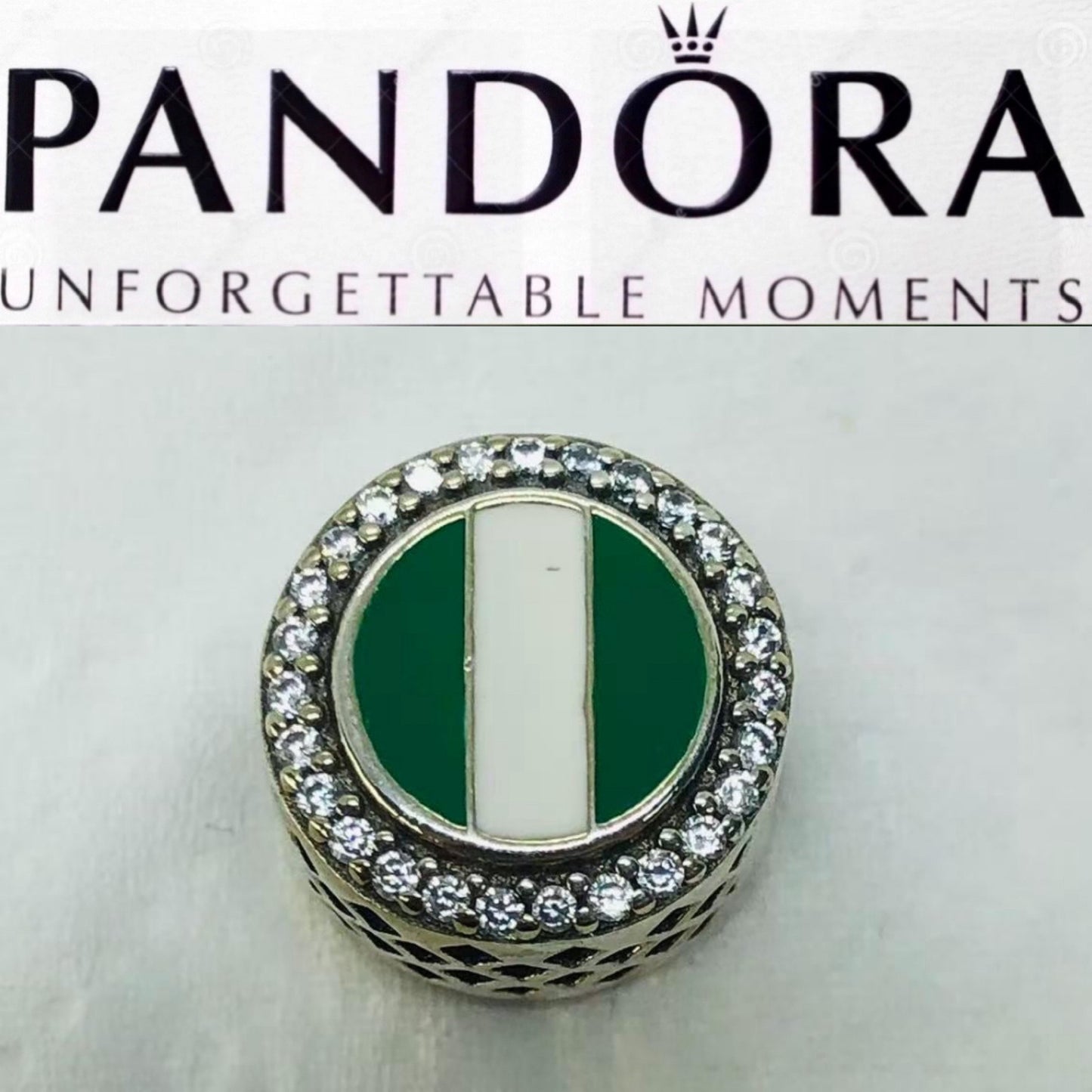 Pandora Country of Nigeria Exclusive Round Flag Signet Charm
