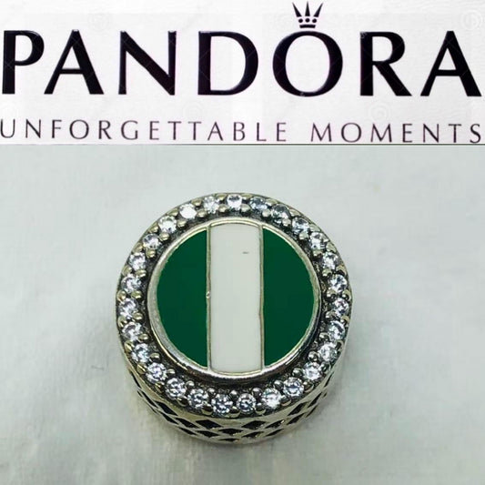 Pandora Country of Nigeria Exclusive Round Flag Signet Charm
