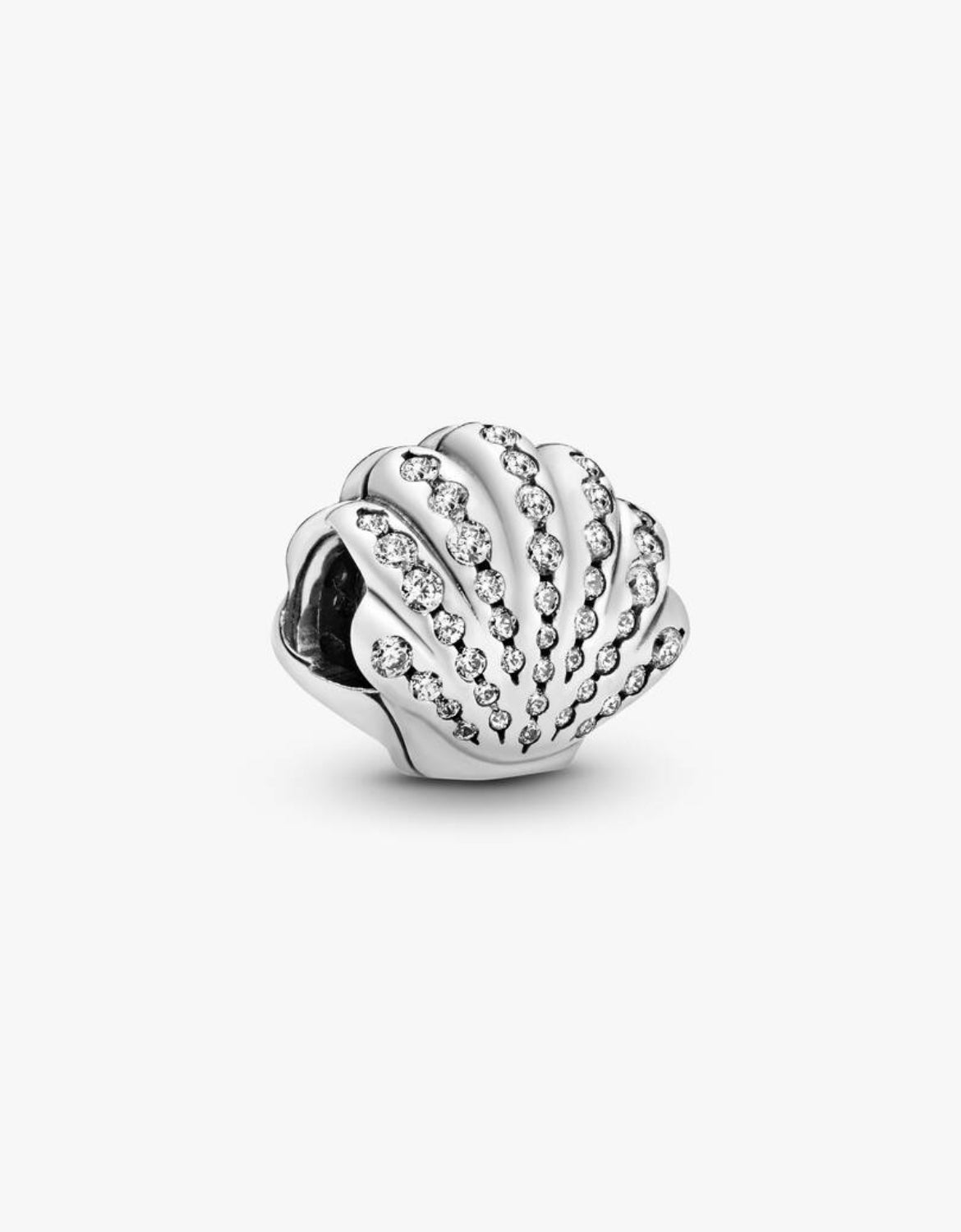 Retired Sterling Silver Ariel's Sea Shell Disney Princess Charm with Clear Zirconia 791574CZ