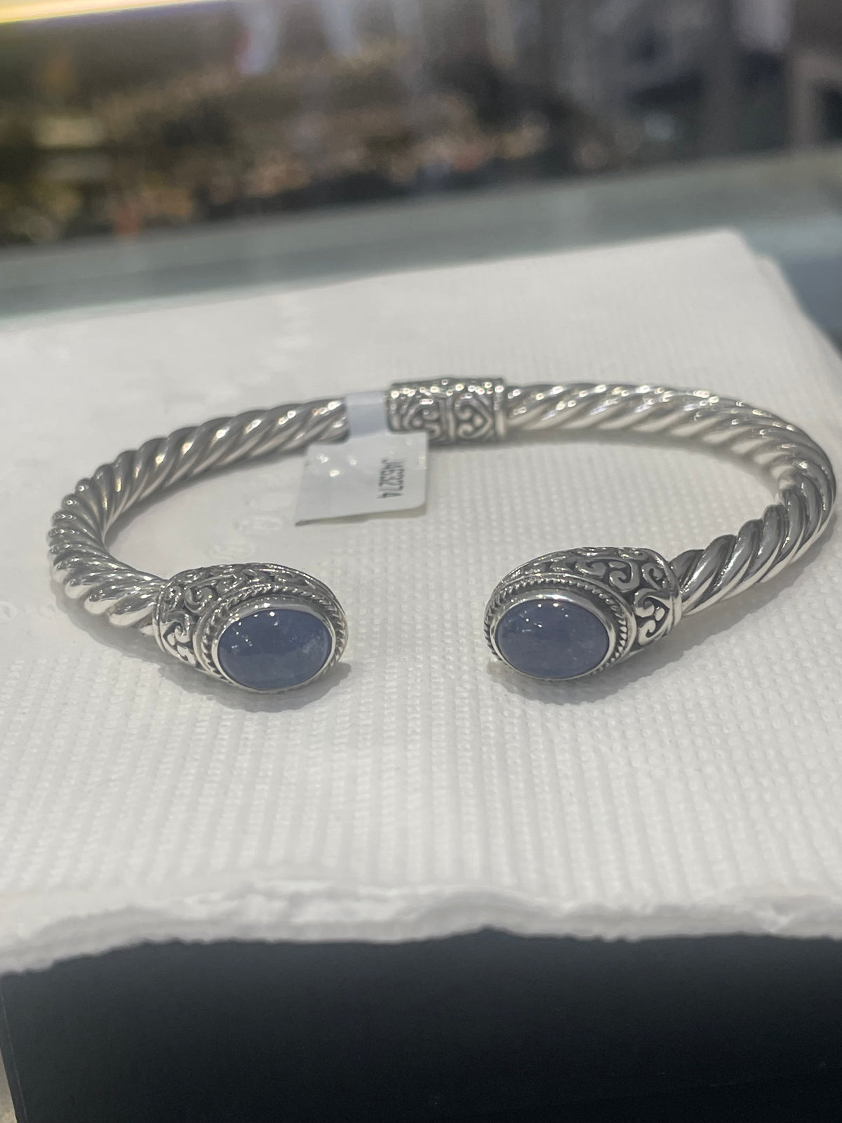 Sarda Designer Janyl Adair 925 Sterling Silver Tanzanite Cable Bracelet