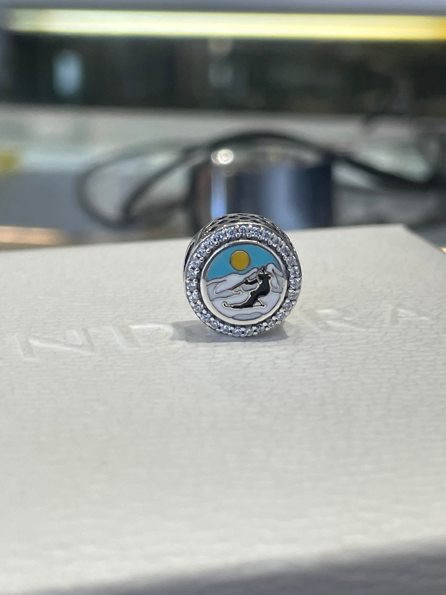 Pandora New York State Exclusive The Hamptons Ski Resort Vacation Travel Round Signet Charm