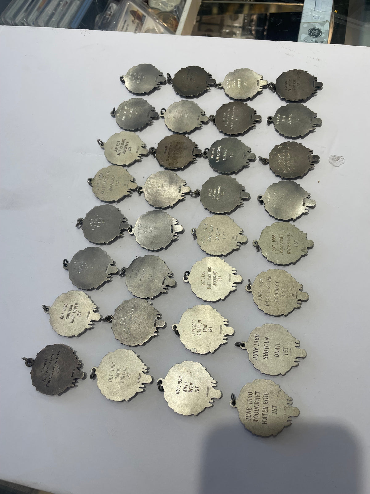 32pc Lot Campfire Club of America First Place 925 Sterling Silver Award Medals
