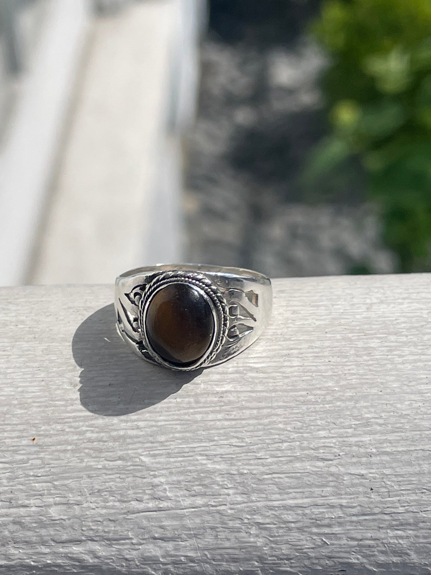 925 Sterling Silver Tiger’s Eye Ring Size 7