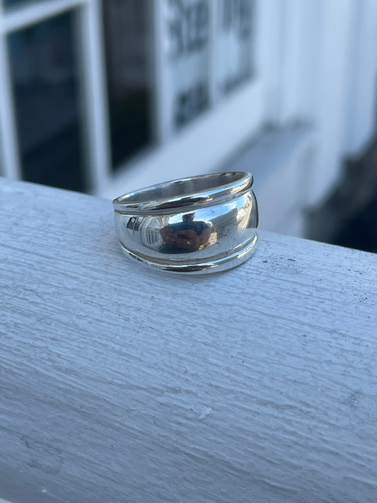 925 Sterling Silver High Polish Solid Dome Band Ring Size 10