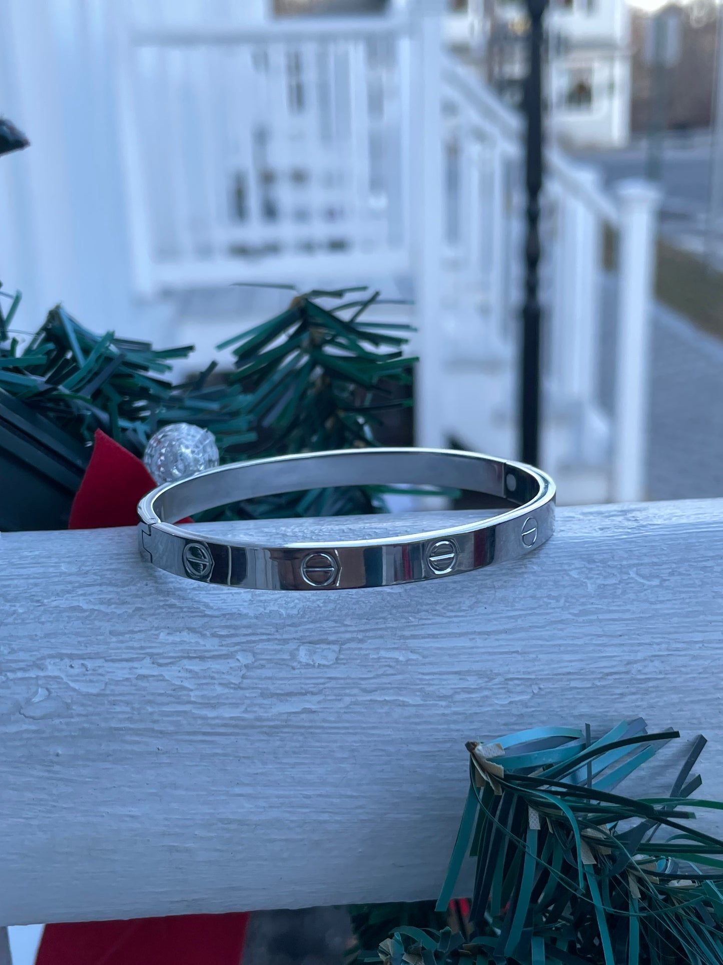 Stainless Steel Love Bangle Bracelet 6.75”
