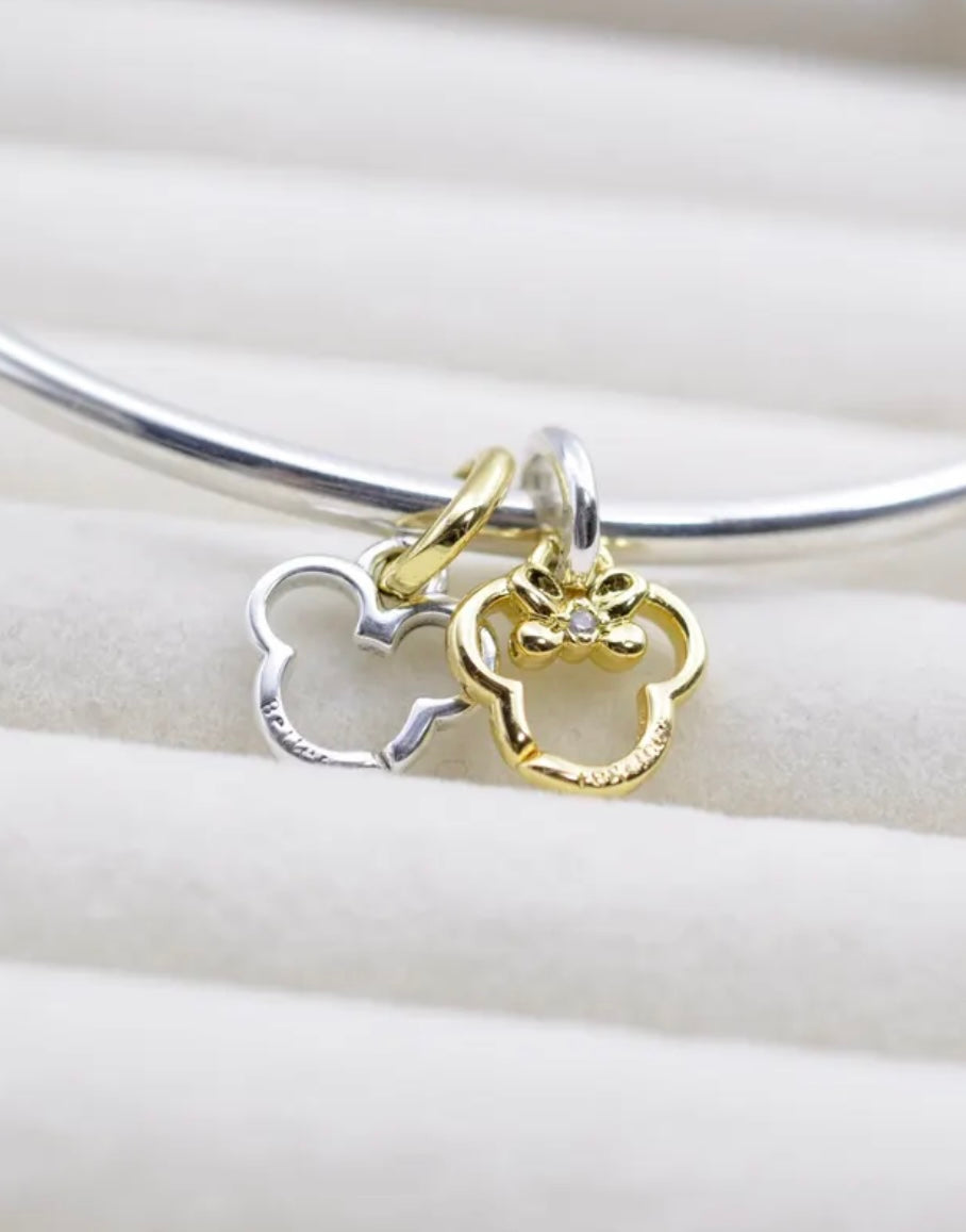 Pandora Disney Mickey & Minnie Mouse Splittable Dangle Charms 763650C01