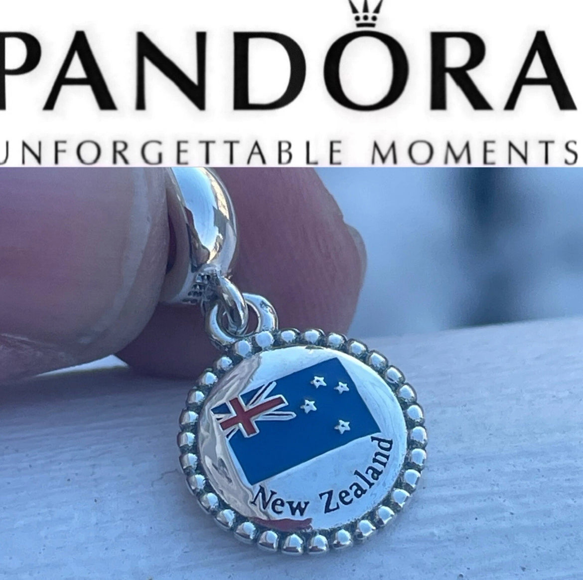 Pandora New Zealand Country Flag Exclusive Travel Dangle Charm