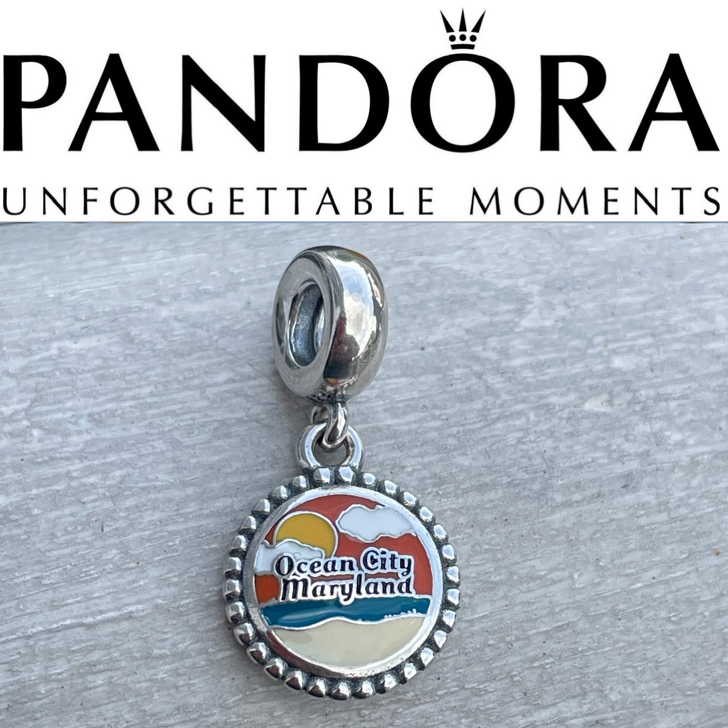 Pandora Ocean City Maryland State Exclusive Travel Destination Dangle Charm