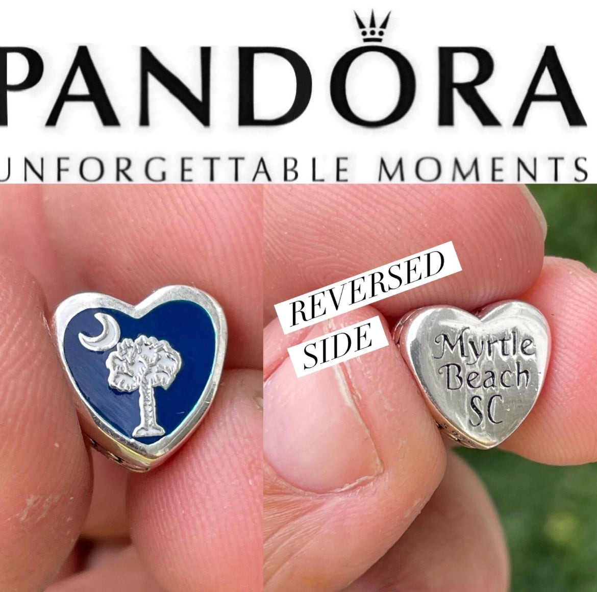 Pandora Myrtle Beach South Carolina State Exclusive Destination Travel Heart Charm