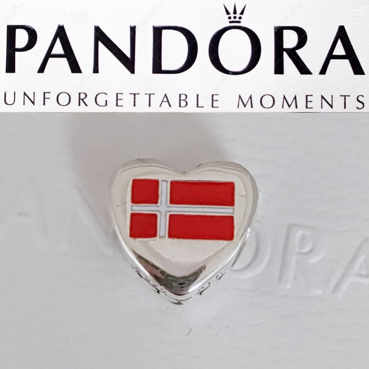 Pandora Denmark Country Exclusive Heart Flag Charm