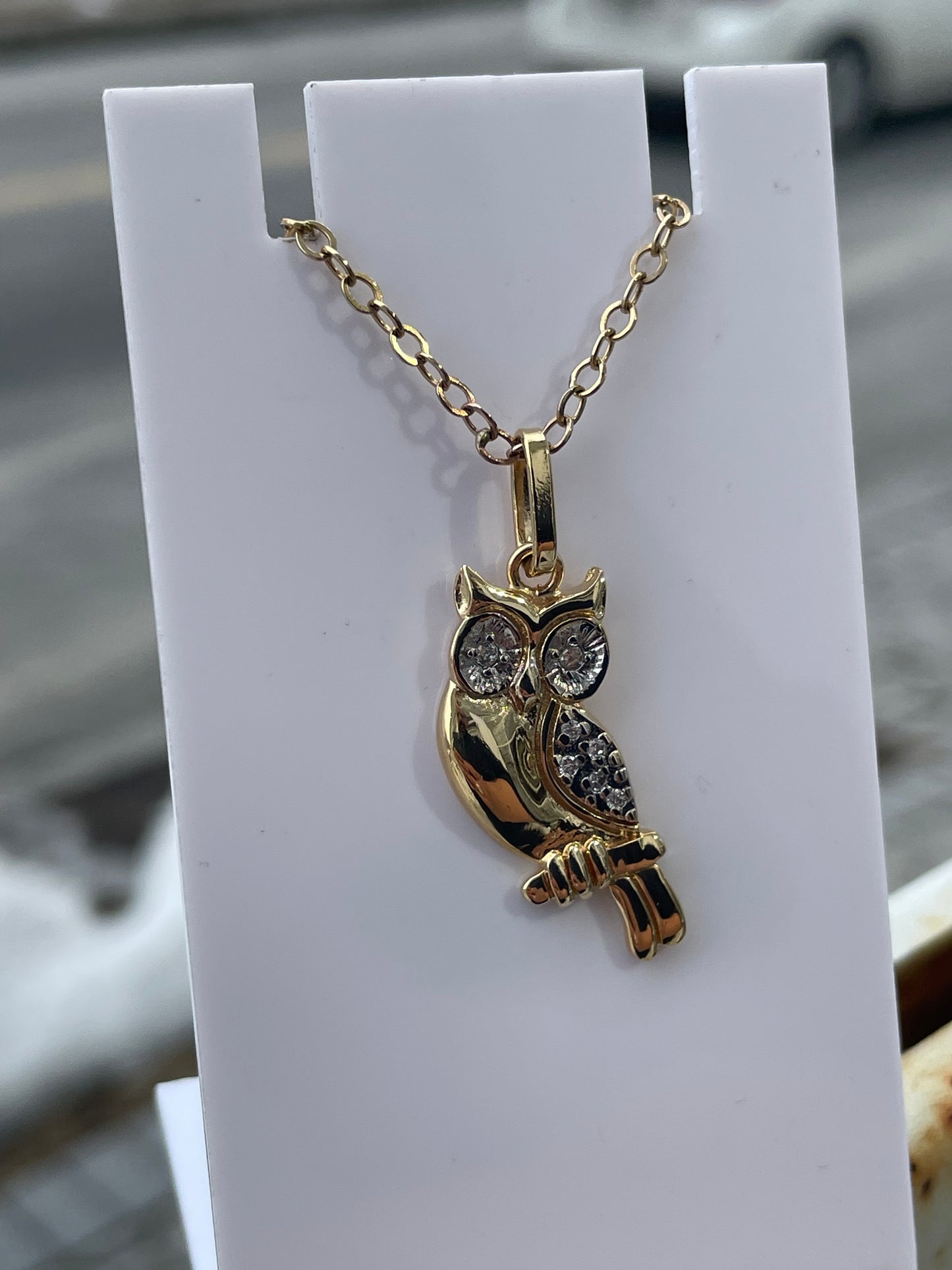 Gold Filled Owl Necklace 19”