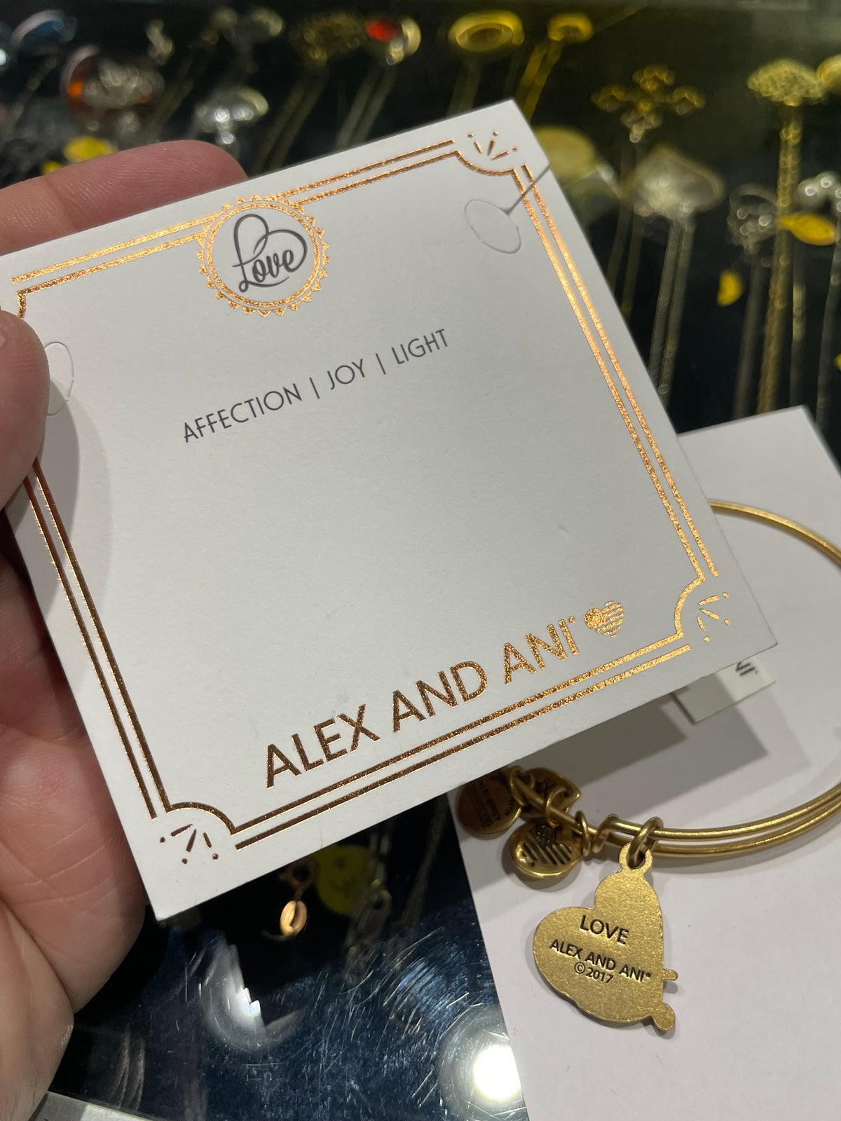 Alex and Ani Gold Tone Love Bracelet - New with tags & gift box