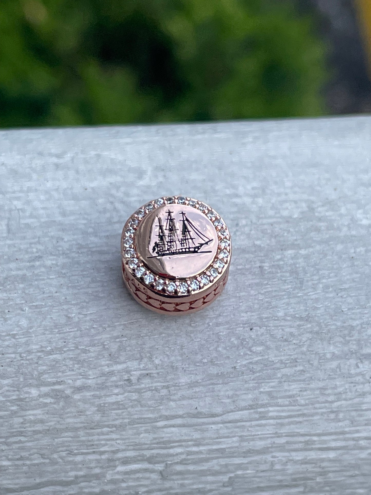 Pandora Boston Massachusetts State Exclusive Rose Gold Iconic Ship Signet Travel Charm