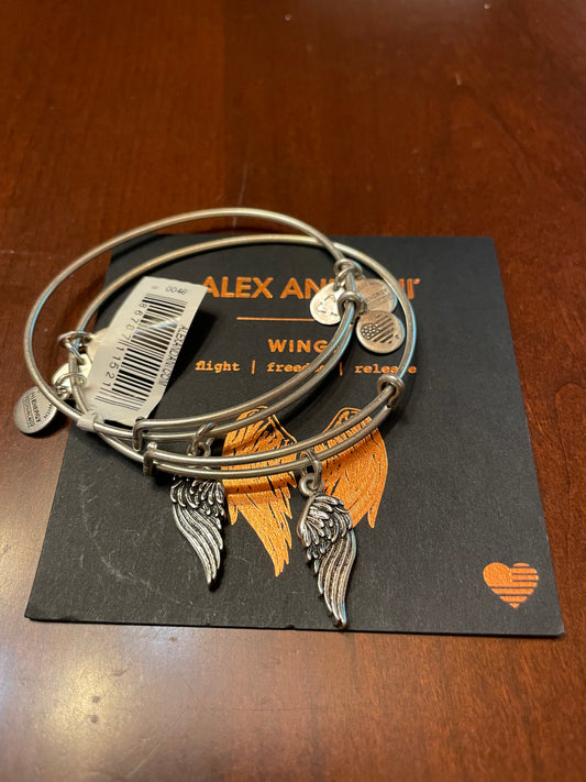 Alex and Ani Angel Wings Lot set of 2 Silver color bracelets