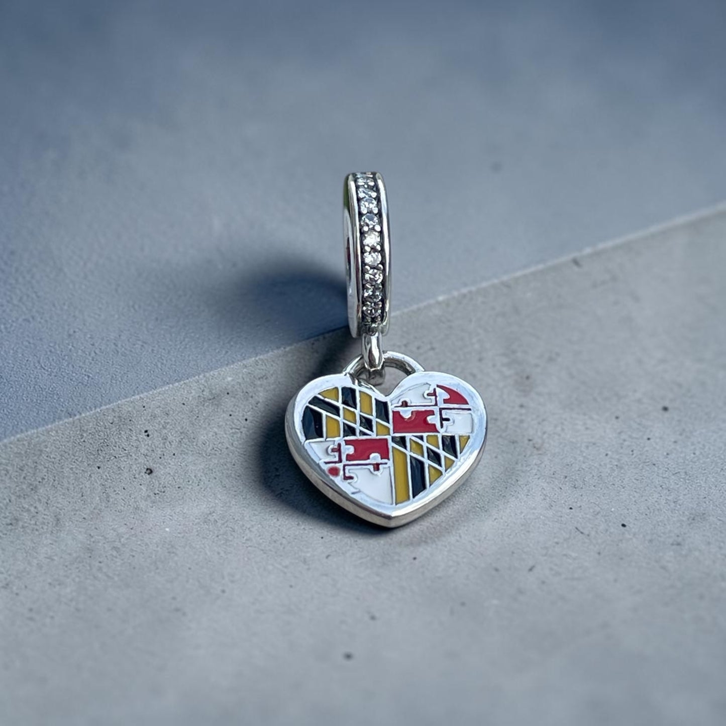 Pandora Maryland State Flag Exclusive The Dena Heart Dangle Travel Destination Charm