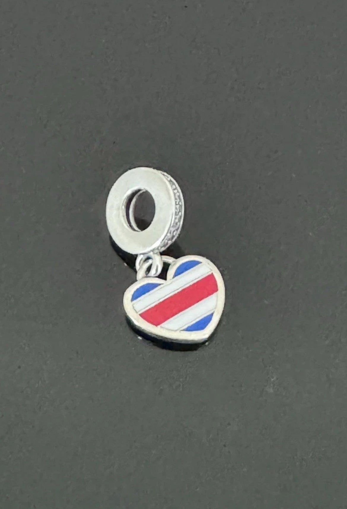 Pandora Costa Rica Country Heart Flag Exclusive Travel Dangle Charm