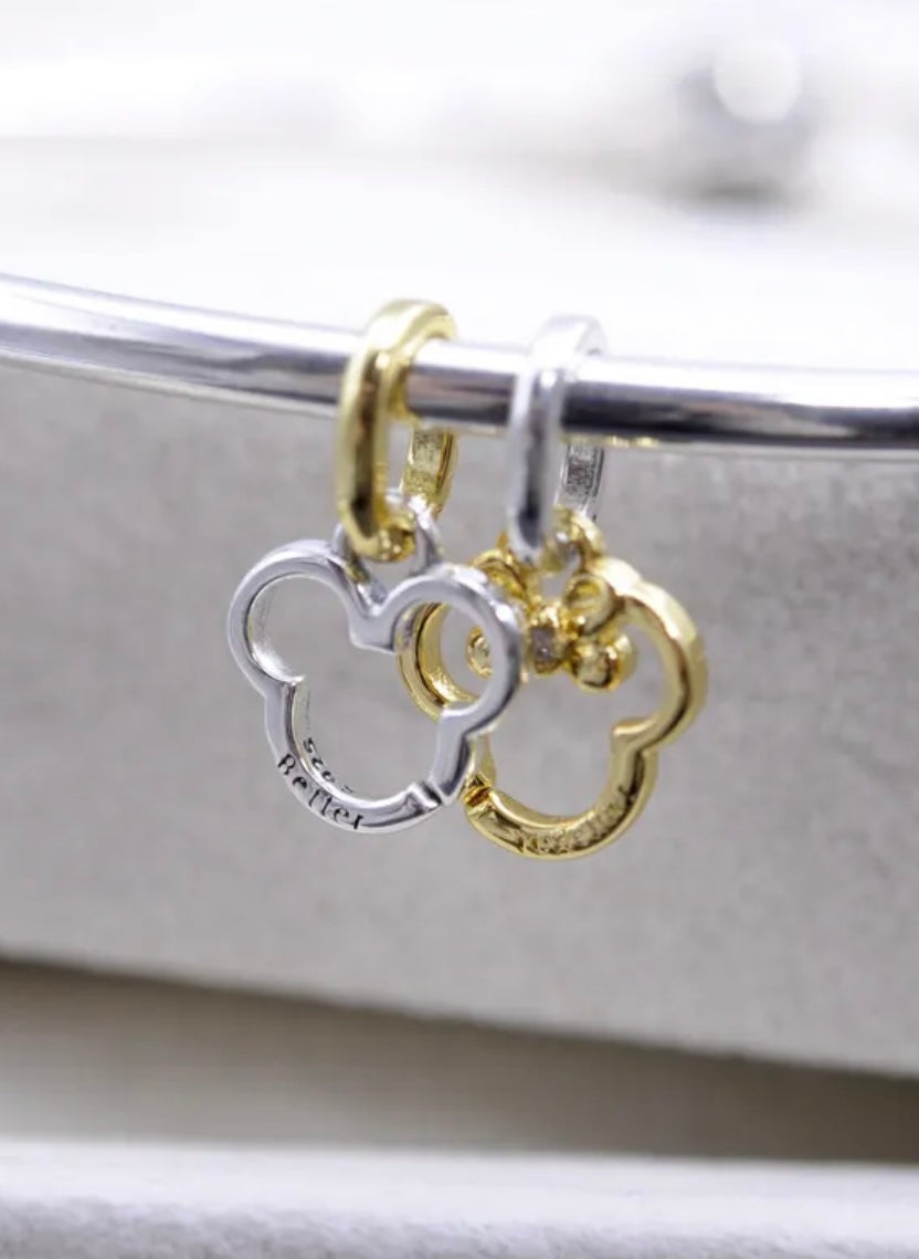 Pandora Disney Mickey & Minnie Mouse Splittable Dangle Charms 763650C01