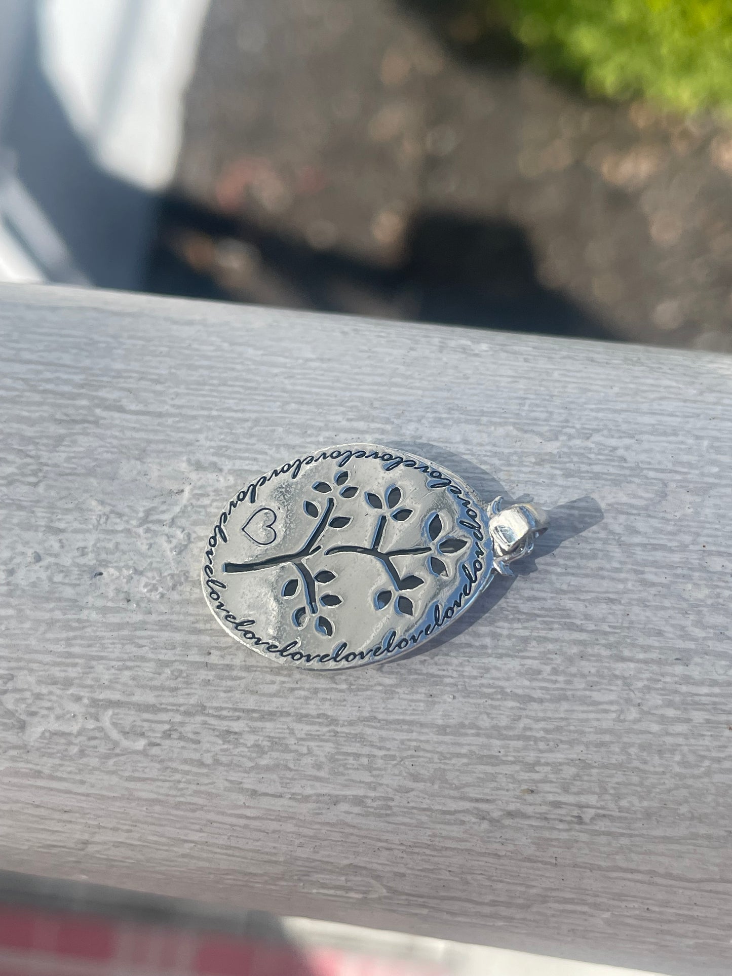 925 Sterling Silver Family Tree Pendant Charm