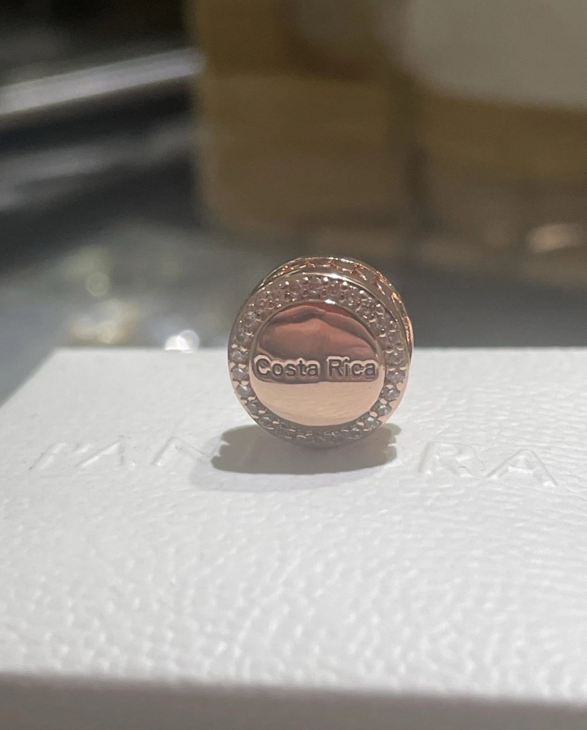 Pandora Costa Rica Country Flag Exclusive Rose Gold Travel Signet Charm