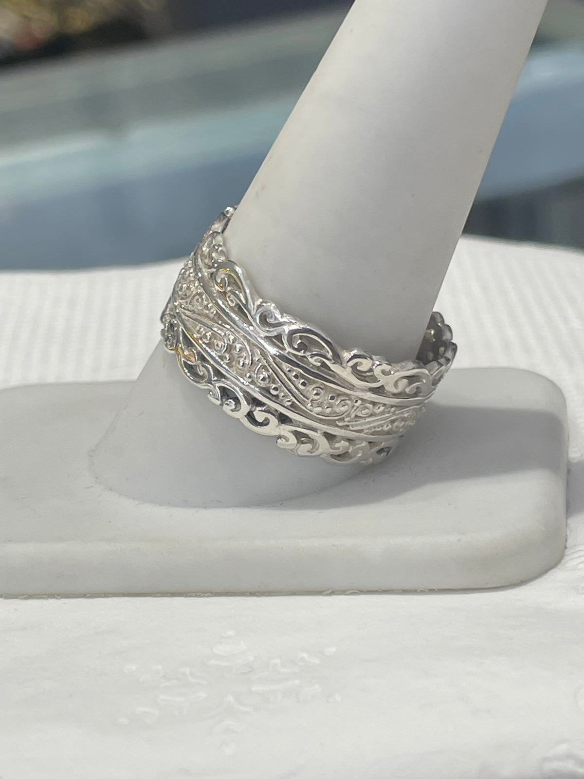 Designer Sarda 925 Sterling Silver Bali Style Band Ring Size 11