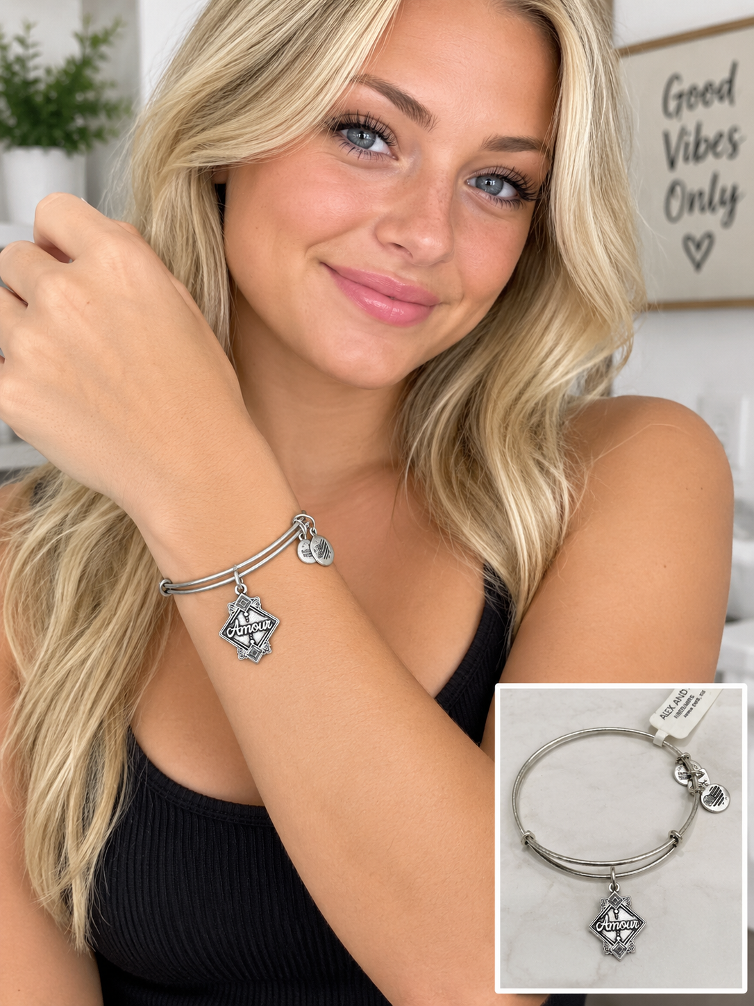 Alex and Ani Silver Tone Amour Love Bracelet - New with Tags and Gift Box